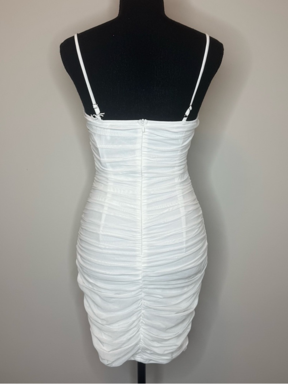 Princess Polly White Ruched Cutout Mini Dress - Picture 4 of 8